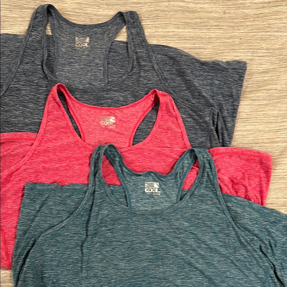 NWOT: 32 Degrees Women's Racerback Tank Tops - Blue, Pink, Green (3pk)